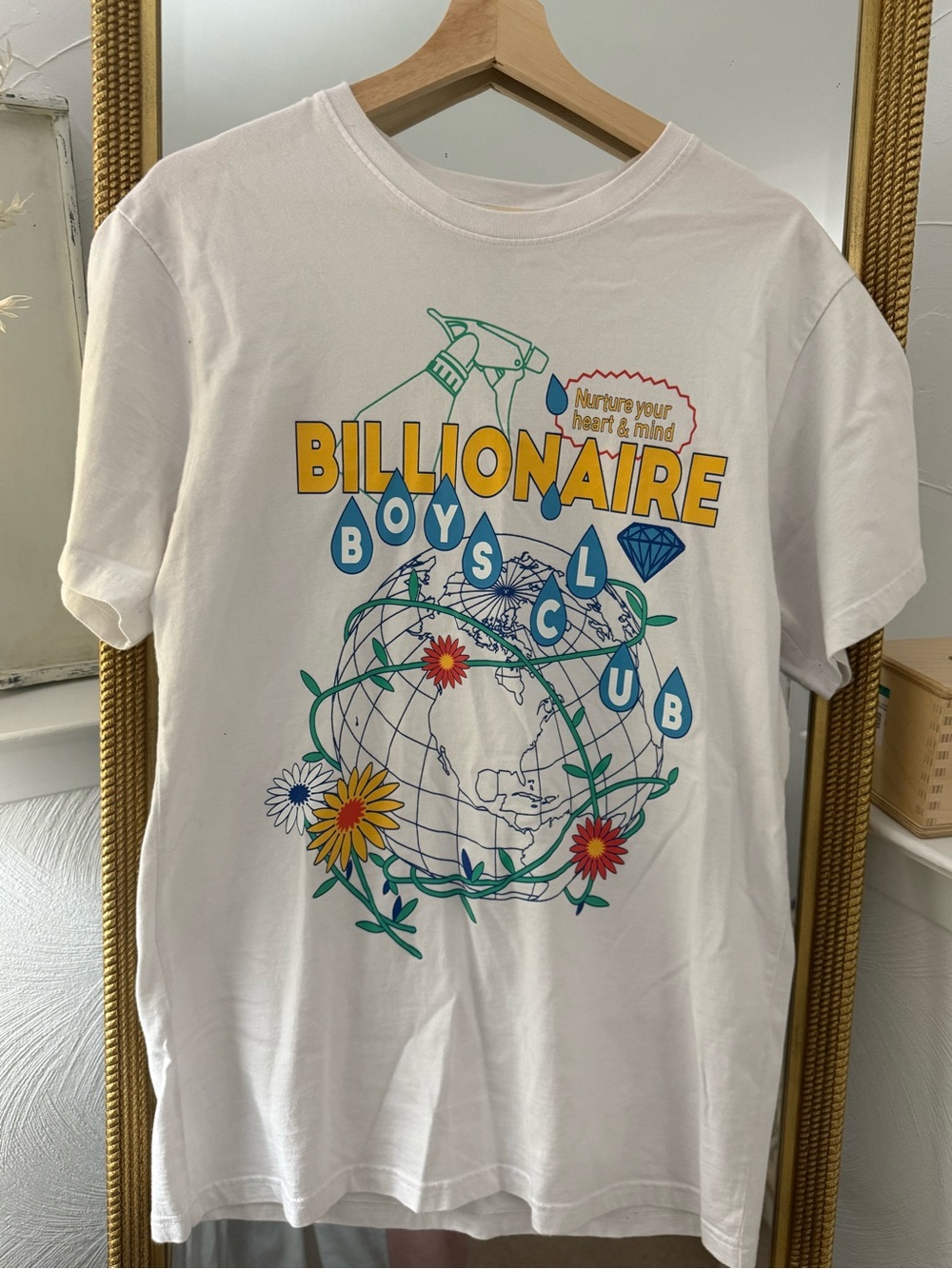Billionaire Boys Club White Logo Tee with Black Print